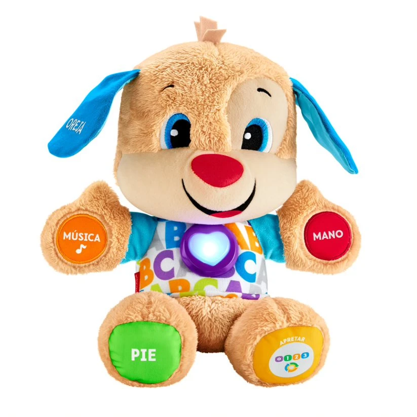 Fisher-Price Perrito primeros descubrimientos, juguete para bebé +6 meses, muñeco interactivo, enseña palabras (Mattel FPM53)